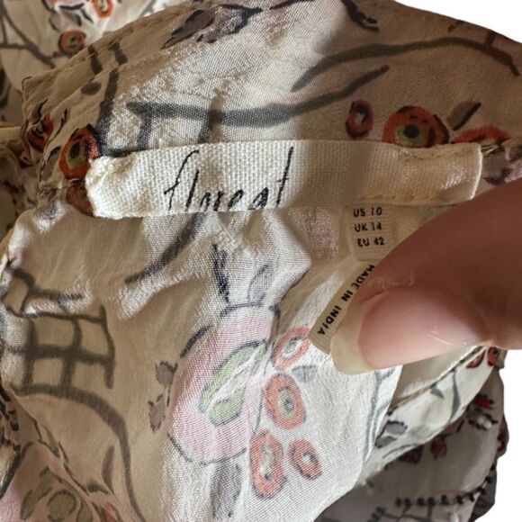 Anthro Floreat peasant blouse top 10 - Picture 12 of 14